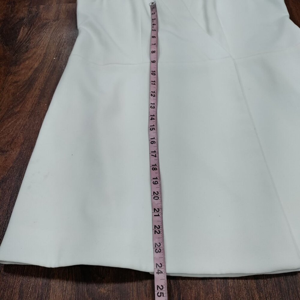 BCBGMAXAZRIA Off White V-Neck Caryn Wrap Vest Mini Dress Women's Large Elegant - Picture 14 of 15